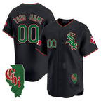 Custom Chicago White Sox Mexico Vapor Premier Limited Jersey ¨C Illinois Patch ¨C Black MWATKINS