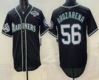 Seattle Mariners #56 Randy Arozarena 50th Black MWATKINS Out Style Vapor Premier Limited Jersey
