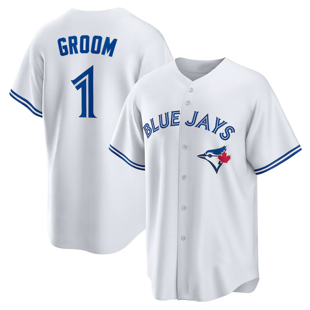 Toronto Blue Jays #1 Groom White MWATKINS Home Replica Jersey