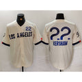 Los Angeles Dodgers #22 Clayton Kershaw Cream MWATKINS 2024 City Connect Limited Jersey