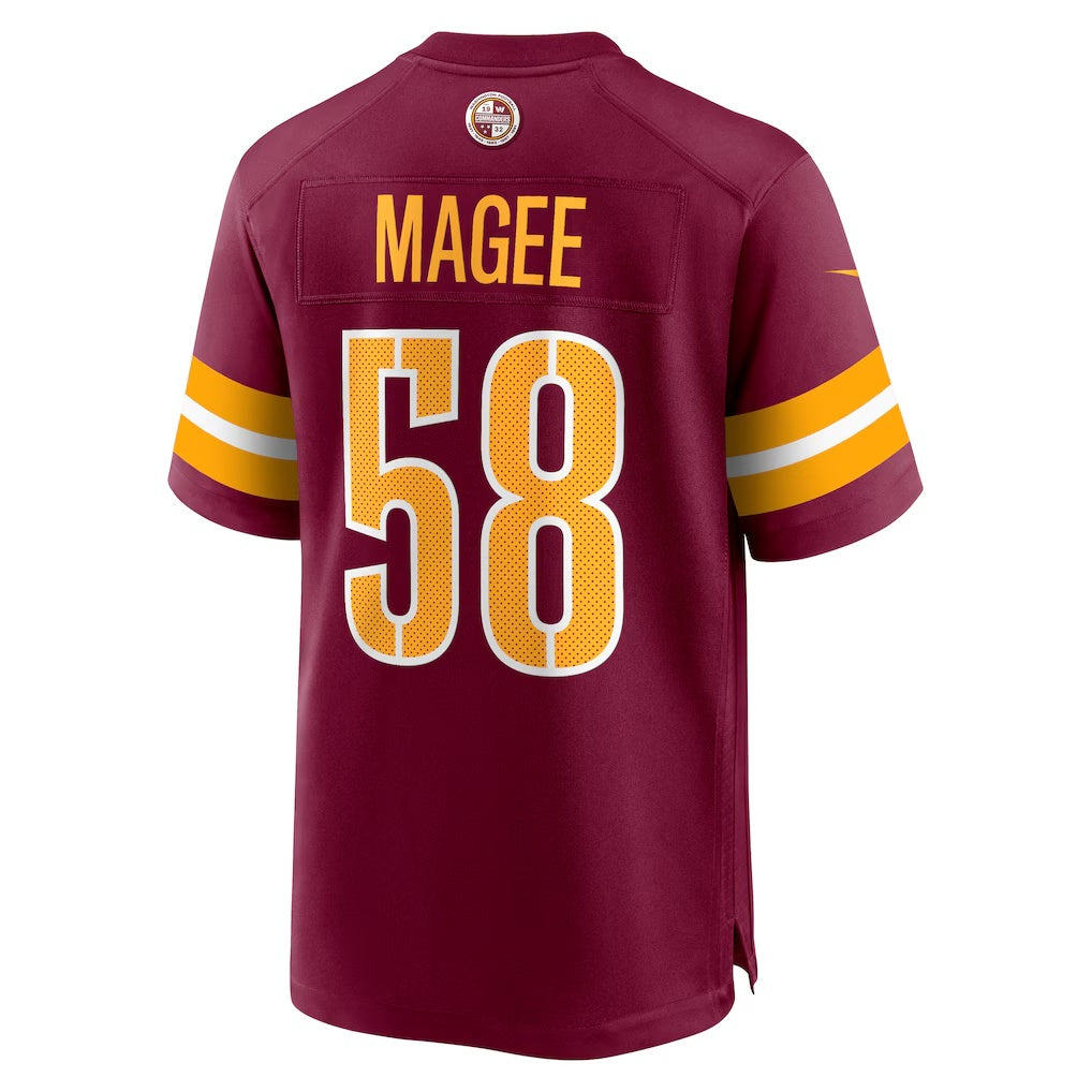 W.Commanders #58 Jordan Magee Burgundy MWATKINS Game Jersey