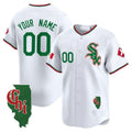 Custom Chicago White Sox Mexico Vapor Premier Limited Jersey ¨C Illinois Patch ¨C White MWATKINS