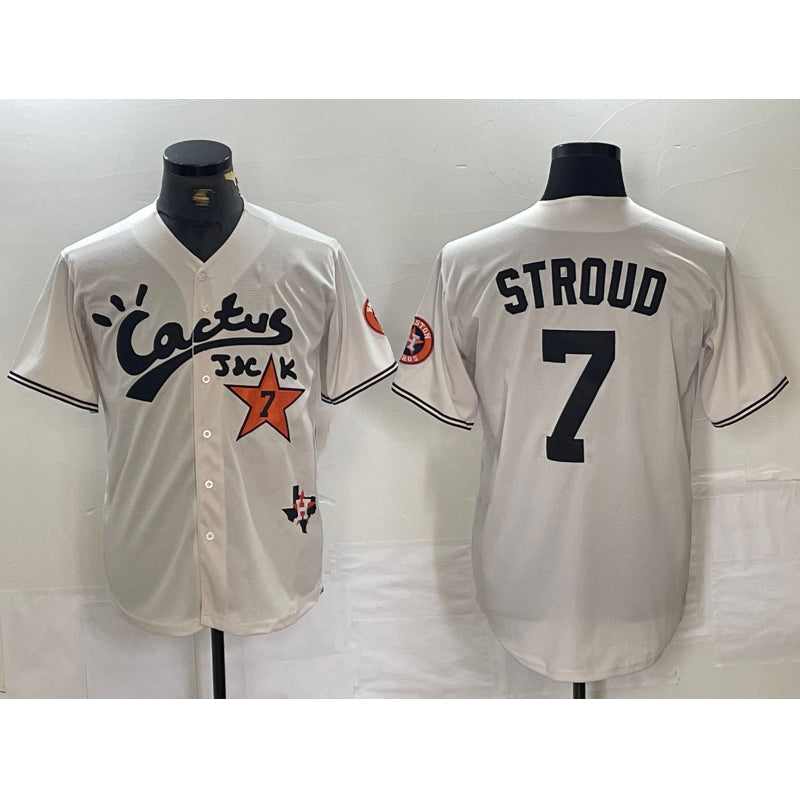 Houston Astros #7 CJ Stroud Cream MWATKINS Cactus Jack Cool Base Jersey
