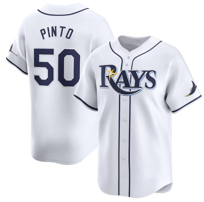 Tampa Bay Rays #50 Rene Pinto White MWATKINS Home Limited Stitched Jersey