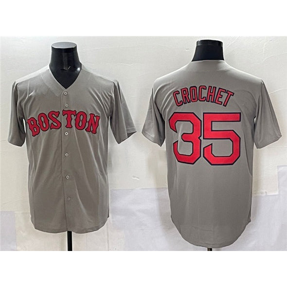 Boston Red Sox #35 Garrett Crochet Gray MWATKINS Cool Base Stitched Jersey