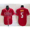 Philadelphia Phillies #5 Bryson Stott Number Red MWATKINS Cool Base Stitched Jerseys