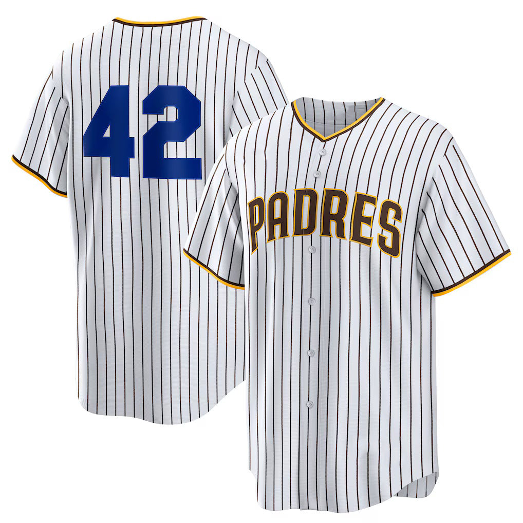 San Diego Padres #42 Jackie Robinson White MWATKINS Home 2025 Day Replica Jersey