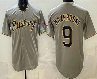 Pittsburgh Pirates #9 Bill Mazeroski Grey MWATKINS Limited Jersey