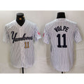 New York Yankees #11 Anthony Volpe White MWATKINS Pinstripe Fashion Cool Base Jerseys