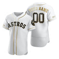 Custom Houston Astros White MWATKINS Stitched Flex Base Golden Edition Jersey