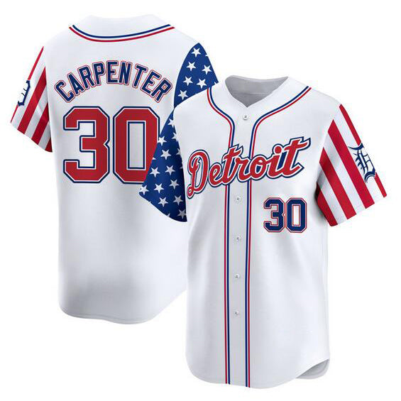 Detroit Tigers #30 Kerry Carpenter White MWATKINS 2025 Independence Day Vapor Premier Limited Stitched Jersey