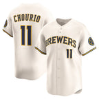Milwaukee Brewers #11 Jackson Chourio Cream MWATKINS Home Limited Jersey