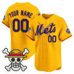 Custom New York Mets x One Piece Gold MWATKINS Vapor Premier Limited Jersey - Stitched