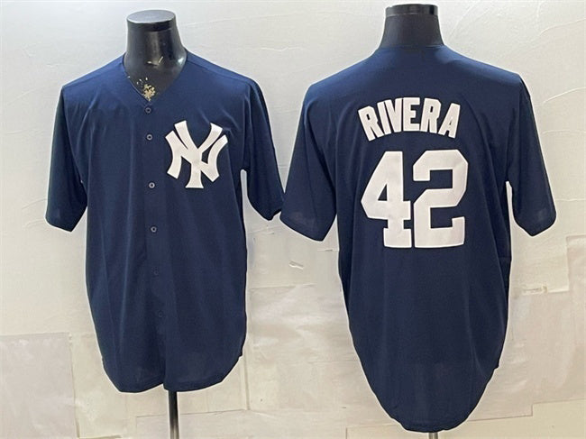 New York Yankees #42 Mariano Rivera Navy MWATKINS Limited Stitched Jersey