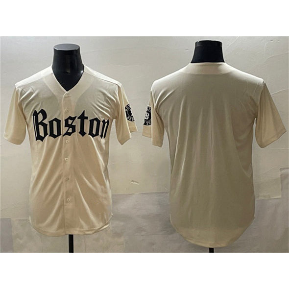 Boston Red Sox Blank Cream MWATKINS Gothic Vapor Limited Stitched Jersey