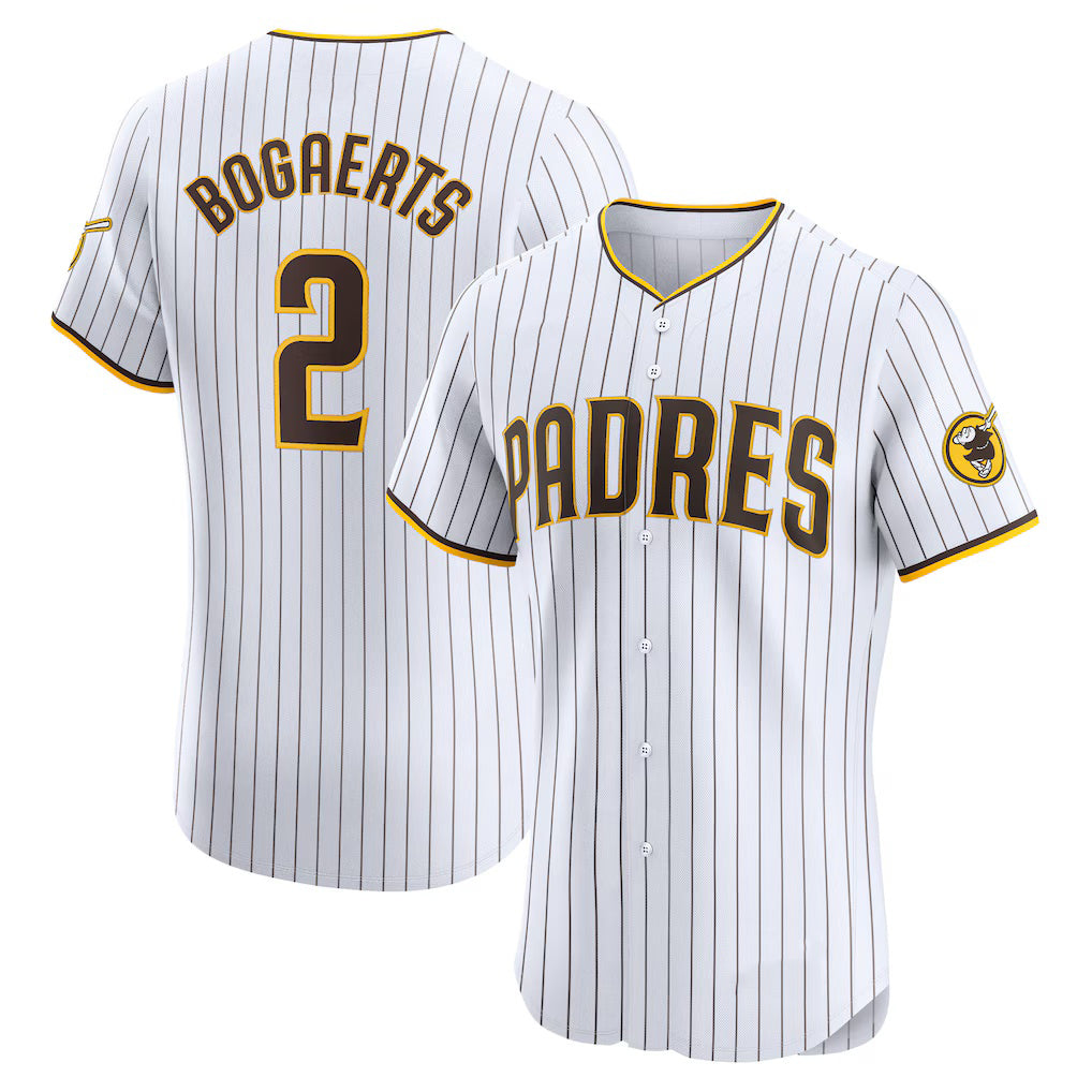 San Diego Padres #2 Xander Bogaerts White MWATKINS Home Elite Jersey