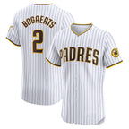 San Diego Padres #2 Xander Bogaerts White MWATKINS Home Elite Jersey