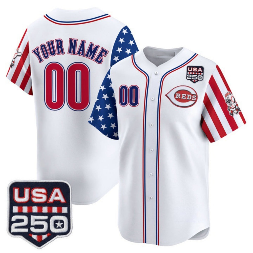 Custom Cincinnati Reds America 250 Edition Vapor Premier Limited White MWATKINS Stitched Jerseys