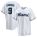 Miami Marlins #9 Xavier Edwards White MWATKINS Home Replica Jersey