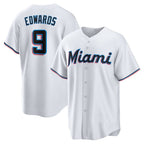 Miami Marlins #9 Xavier Edwards White MWATKINS Home Replica Jersey