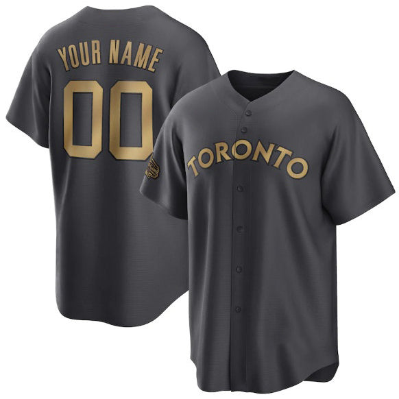 Custom Toronto Blue Jays Active Player Charcoal MWATKINS 2022 All-Star Cool Base Stitched Jersey