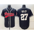 Atlanta Braves #27 Austin Riley Black MWATKINS Cool Base Stitched Jersey