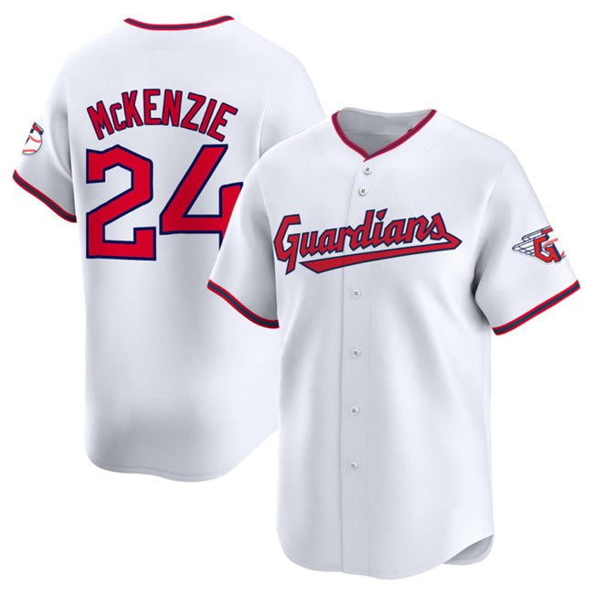 Cleveland Guardians #24 Triston McKenzie White MWATKINS Home Limited Stitched Jersey