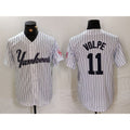 New York Yankees #11 Anthony Volpe White MWATKINS Pinstripe Fashion Cool Base Jersey 2