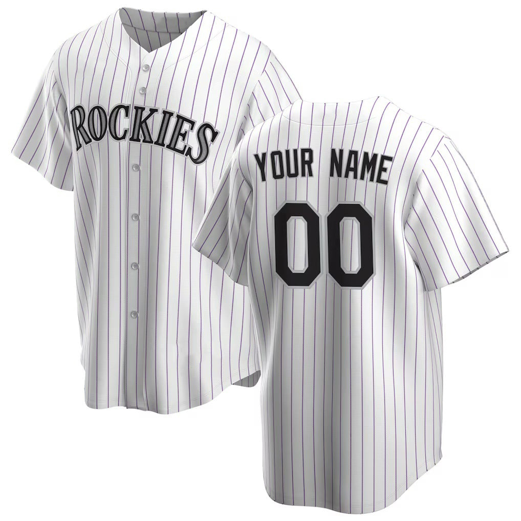 Custom Colorado Rockies White MWATKINS Home Replica Jersey