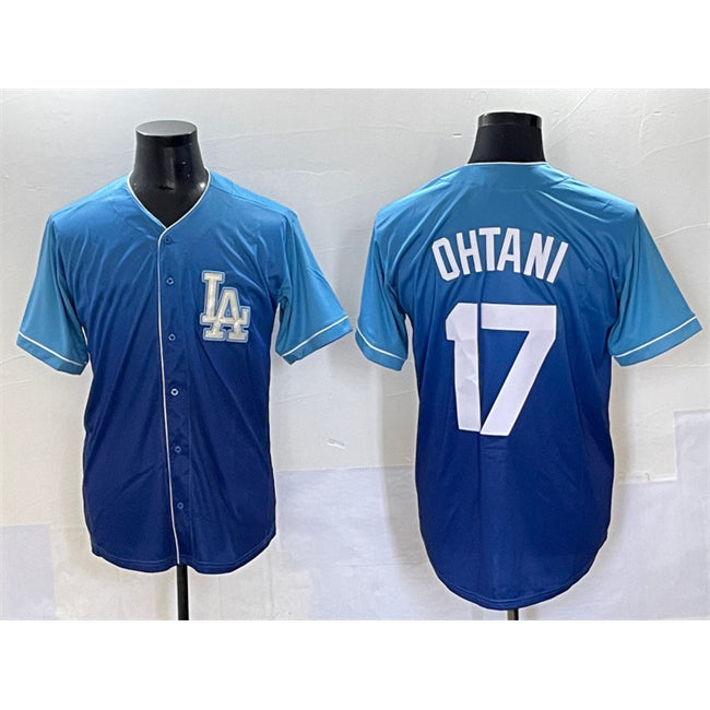 Los Angeles Dodgers #17 Shohei Ohtani Blue MWATKINS Stitched Jersey