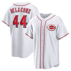 Cincinnati Reds #44 Elly De La Cruz White MWATKINS Home Replica Jersey