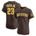San Diego Padres #23 Fernando Tatis Jr. Brown MWATKINS Road Elite Jersey