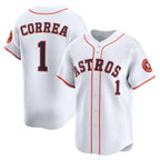 Houston Astros #1 Carlos Correa White MWATKINS Home Limited Player Jersey
