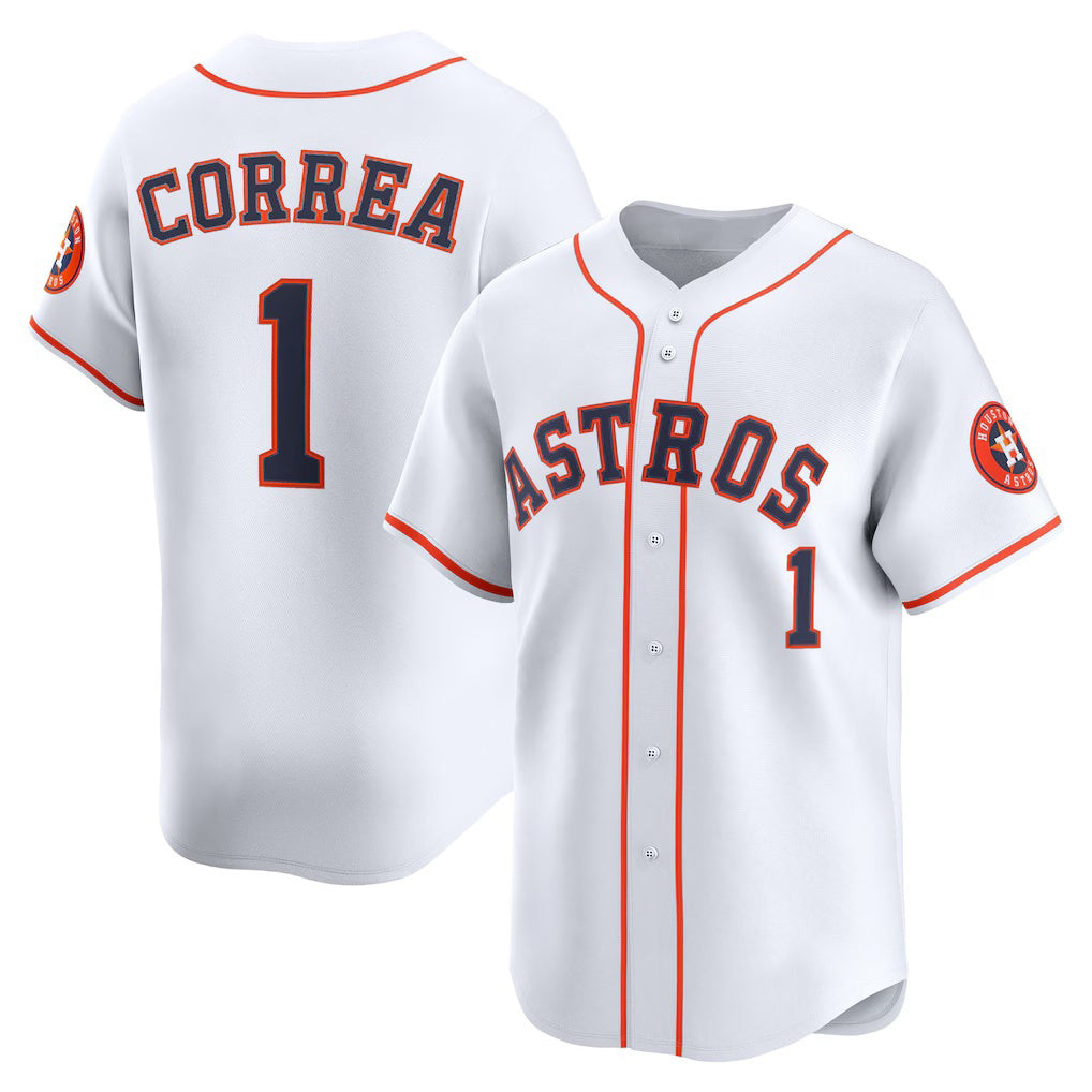 Houston Astros #1 Carlos Correa White MWATKINS Home Limited Player Jersey