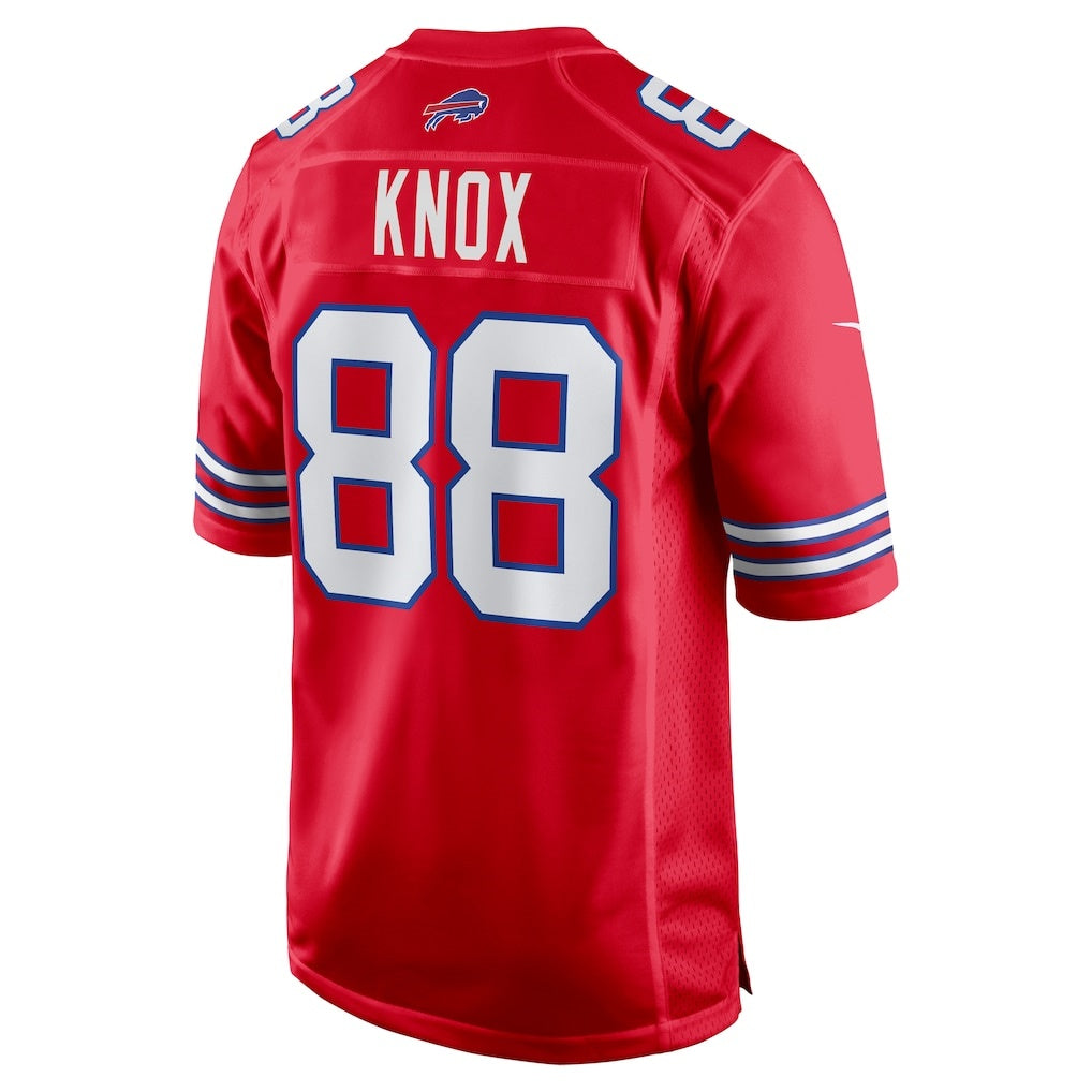 B.Bills #88 Dawson Knox Red MWATKINS Alternate Game Jersey