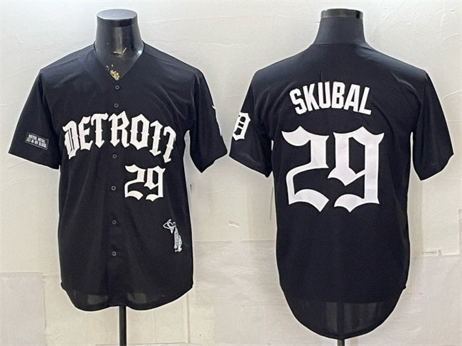 Detroit Tigers #29 Tarik Skubal 2026 Black MWATKINS 'Motor Gothic Edition' Vapor Premier Limited Stitched Jersey