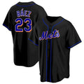 New York Mets #23 Javier Baez Black MWATKINS Replica Jersey