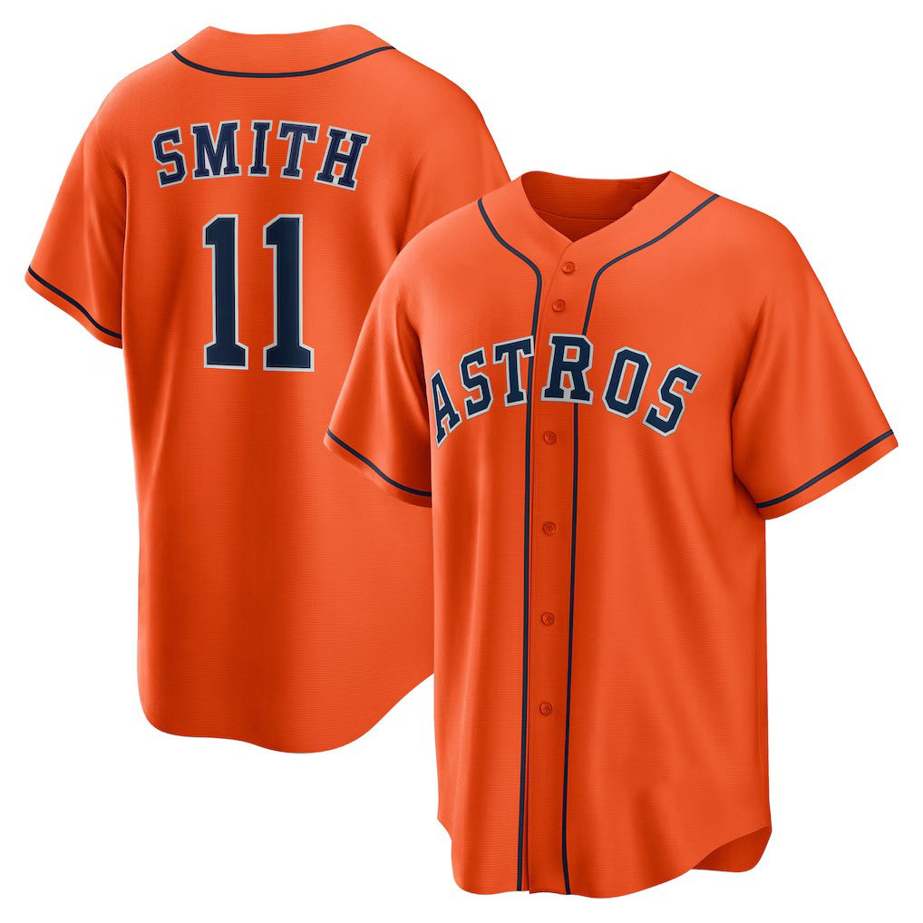 Houston Astros #11 Cam Smith Orange MWATKINS Alternate Replica Jersey