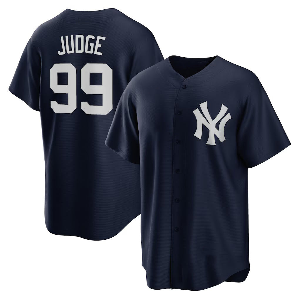 New York Yankees #99 Aaron Judge Navy MWATKINS 2020 Spring Training Replica Player Jersey