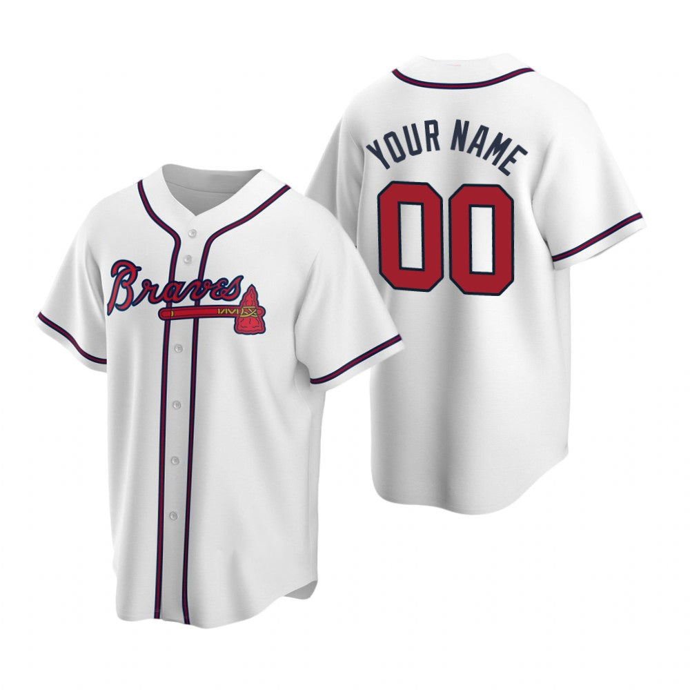 Custom Atlanta Braves White MWATKINS 2020 Stitched Cool Base Home Jersey