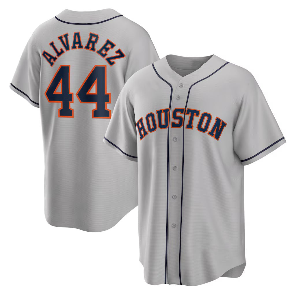 Houston Astros #44 Yordan ¨¢lvarez Gray MWATKINS Road Replica Player Jersey