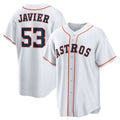 Houston Astros #53 Cristian Javier White MWATKINS Home Replica Jersey