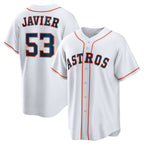 Houston Astros #53 Cristian Javier White MWATKINS Home Replica Jersey