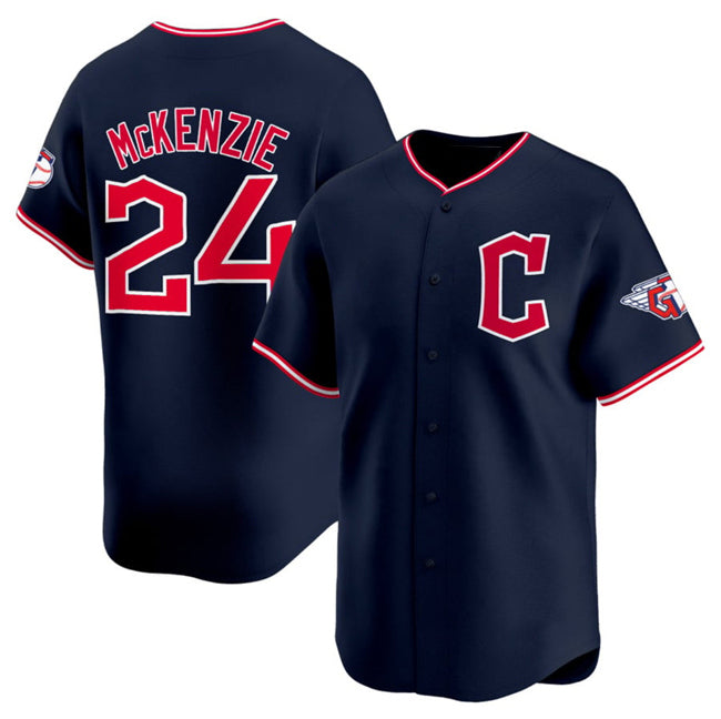 Cleveland Guardians #24 Triston McKenzie Navy MWATKINS 2025 Alternate Limited Stitched Jersey