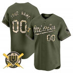 Custom Baltimore Orioles Armed Forces Day Vapor Premier Limited Jersey ¨C All Stitched-Green MWATKINS