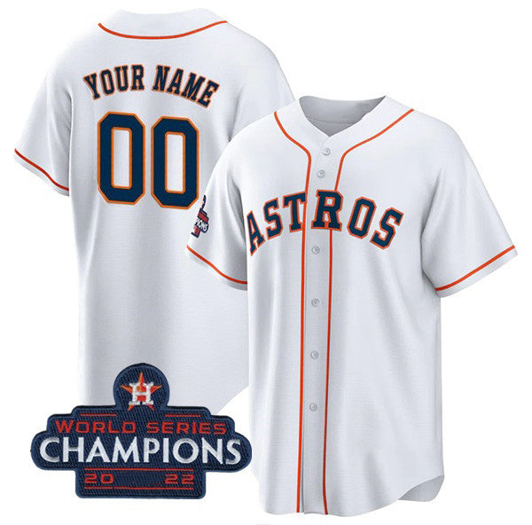 Custom Houston Astros Active Player White MWATKINS 2022 World Series Champions Cool Base Stitched Jersey