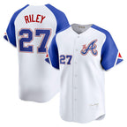 Atlanta Braves #27 Austin Riley White MWATKINS City Connect Limited Player Jersey