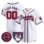 Custom Atlanta Braves 2024 Spring Training Patch Vapor Premier Limited Jersey ¨C White MWATKINS