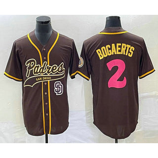 San Diego Padres #2 Xander Bogaerts Brown MWATKINS NEW 2023 City Connect Cool Base Stitched Jersey 2