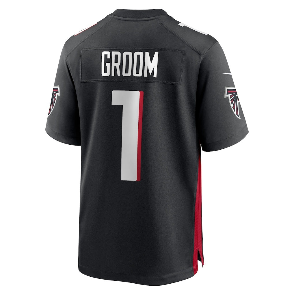 A.Falcons Number #1 Groom Black MWATKINS Game Jersey